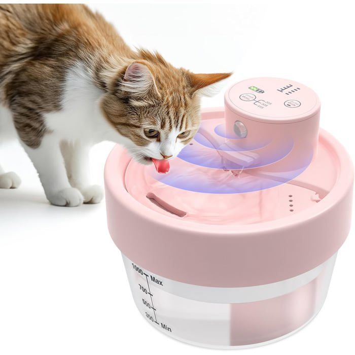 Meilleurs prix pour Fontaine A Eau Chat Sans Fil Avec Détecteur De Movement1L Fontaine À Eau Pour Chat 2200Mah Chargée Distributeur Eau Chiots Auto