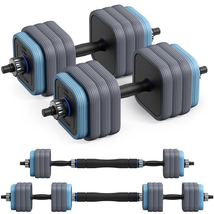 ATHLER Lion 25 Set D'Haltères Bitumineux 20 Kg – 4 En 1 (Barre, Haltères, Kettlebell, Connecté), Poignées Antidérapantes, Disques Durables