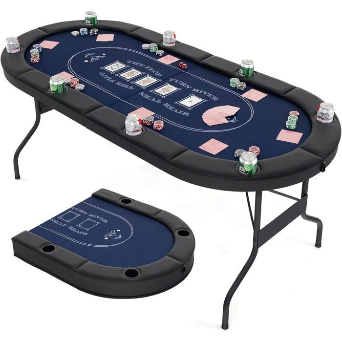 Table de Poker Pliable pour 8 Joueurs COSTWAY