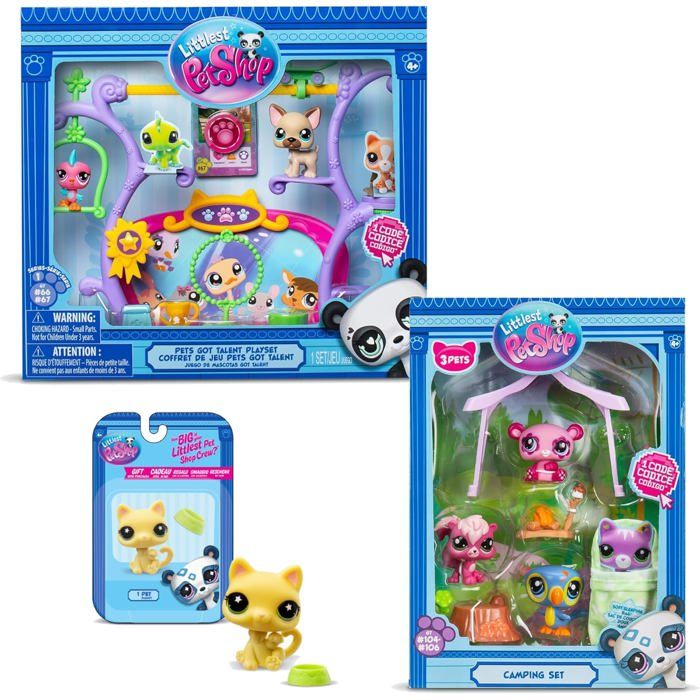 Pack figurines Littlest Pet Shop - Bandai - Pack exclusif 2 coffrets - 6 figurines dont 1 exclusive