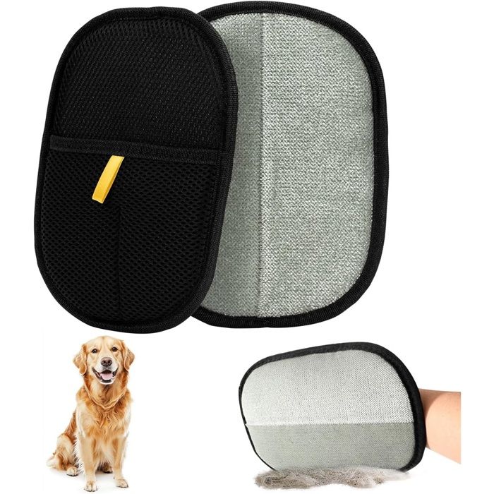 2 Pièces Gant Poil ChatDouble Face Brosse Poils AnimauxRéutilisable Brosse Anti Poils Animaux pour Lavage DémêLage Et Toilettage