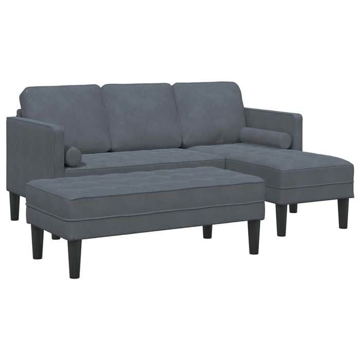 Ensemble de Canapés 2 pcs Gris foncé 173 x 131 x 67 cm Velours