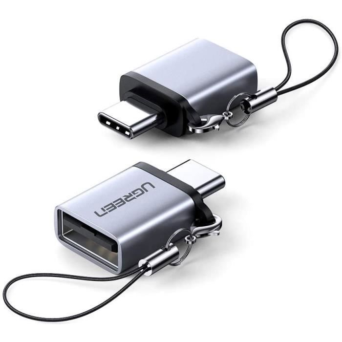 Adaptateurs USB UGREEN Lot De 4 - USB-C Vers USB-A Et USB-A Vers USB-C, 10 Gbps, Charge Rapide 3A | Compatible IPhone, MacBook, Android