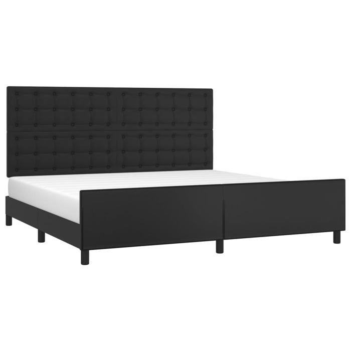 Noir 200 x 200 cm - Lit Bois - stables et durable - Cadre de lit - matelas non inclus - noir 200x200 cm similicuir 001_514551