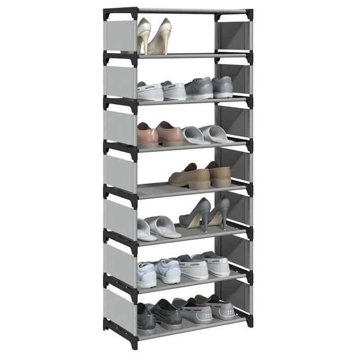 SALE 2026 Meuble à chaussures Gris - Étagère à chaussures 8 niveaux gris 54x28x124cm tissu non-tissé PRO721138966
