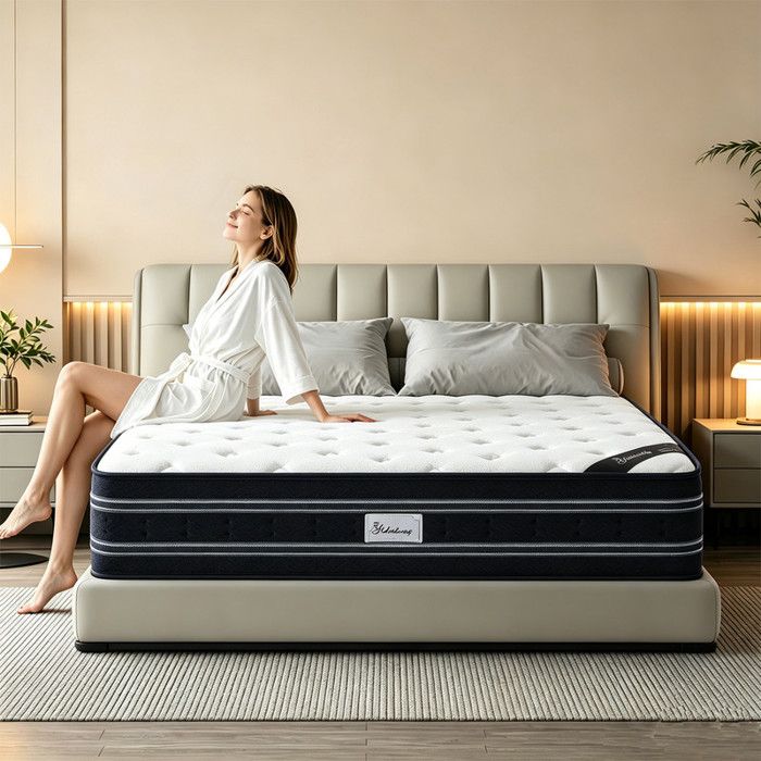 Matelas 140x190 cm - Épaisseur 28cm - Luxe Matelas de Lit dAdulte à Mémoire de Forme - Sommeil Réparateur - H3 Mi-Ferme - OEKO-TEX