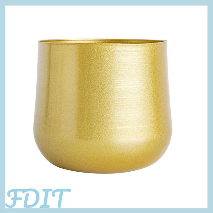 GOTOTOP Pot de fleurs en métal Pot de fleurs en fer Pot de jardinière doré décoratif moderne et élégant pour la jardin outils