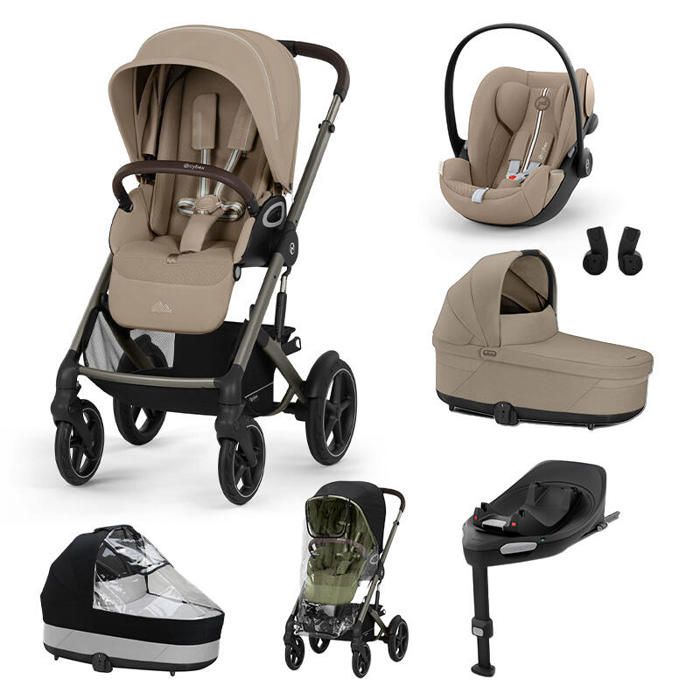 CYBEX - Poussette Trio Talos S Lux + Siège auto Cloud G3 Plus + Nacelle S Lux + Base G3 Set XL Almond Beige