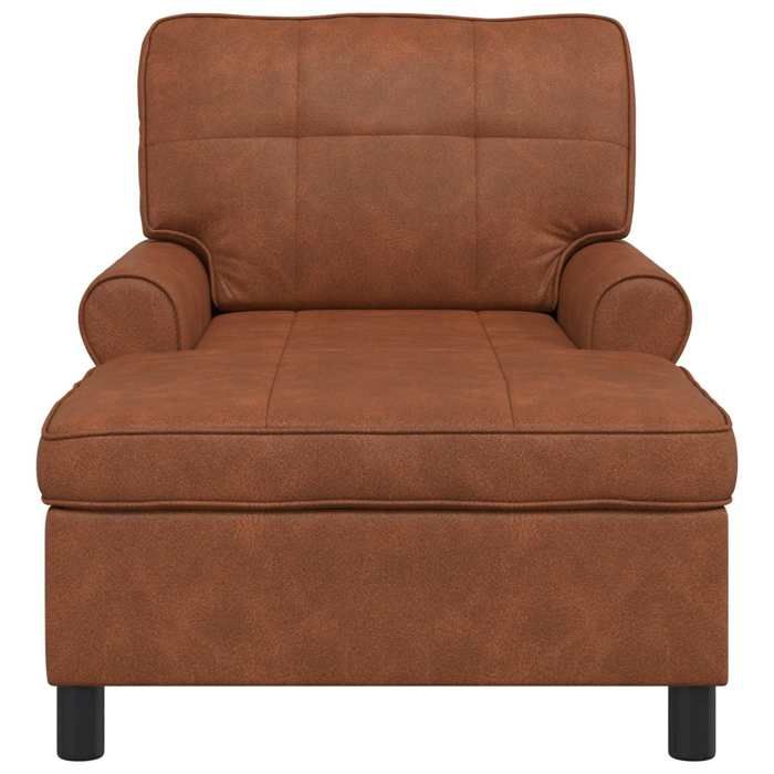 Fauteuil Relax - Marron - Fauteuil long - 1 Place - avec coussin - Marron 91x157x91 cm PU antique F1349