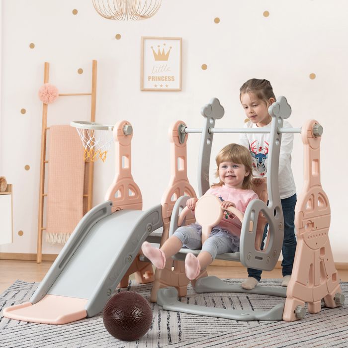 Toboggan pour Enfant 4 en 1 avec support de basket-ball
