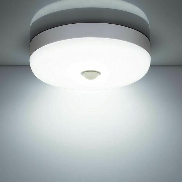 Plafonnier LED avec détecteur de mouvement – 12W 1500LM 6500K blanc froid IP56 étanche – Pour extérieur/intérieur .