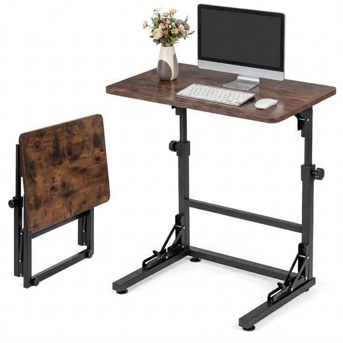 Table dAppoint en Forme C GIANTEX Réglable en Hauteur Bout de Canapé Pliable Style Industriel Cadre Métallique 59 5 x 39 cm Table dAppoint en Forme C GIANTEX Réglable en Hauteur Bout de Canapé Pliable Style Industriel Cadre Métallique 59 5 x 39 cm