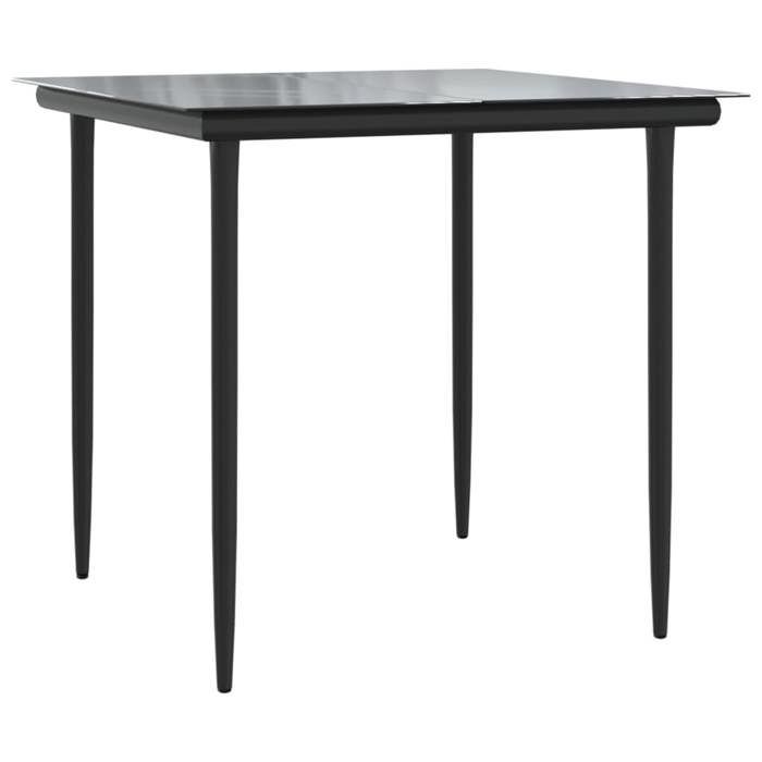 Set salon dExtérieurarrière-cour - Table et 2 Chaises Noir - Ensemble à manger de jardin avec coussins 3 pcs - Noir 37.4 Kg 38421