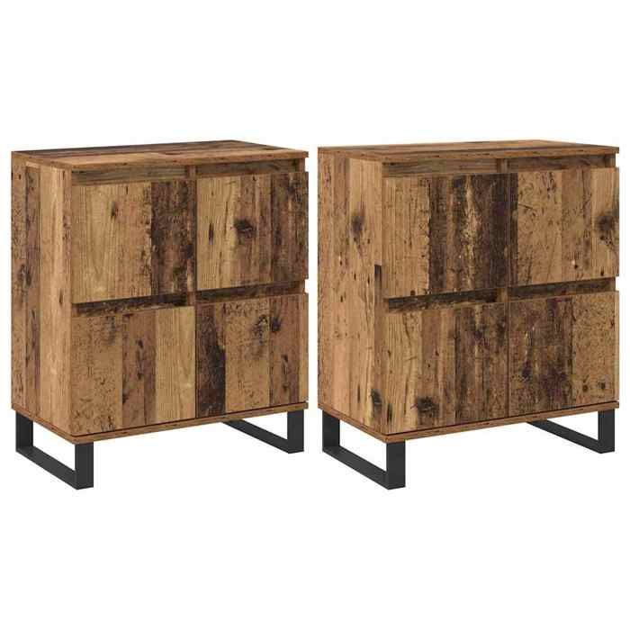 Buffet 2 pcs - Placard/Vaisselier de salon - avec tiroir Bois ancien 60x35x70 cm B3495