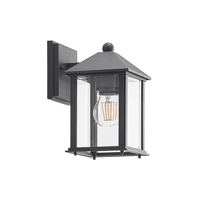 Lindby Applique Exterieur Giavanna à intensité variable (Moderne) en Noir Aluminium (1 lampeà E27) Murale Luminaire Lampe Jardin