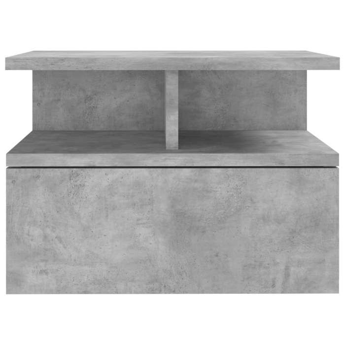 Tables de chevet flottantes 2 pcs Gris béton 40x31x27 cm Aggloméré_2 ans garantie_96143