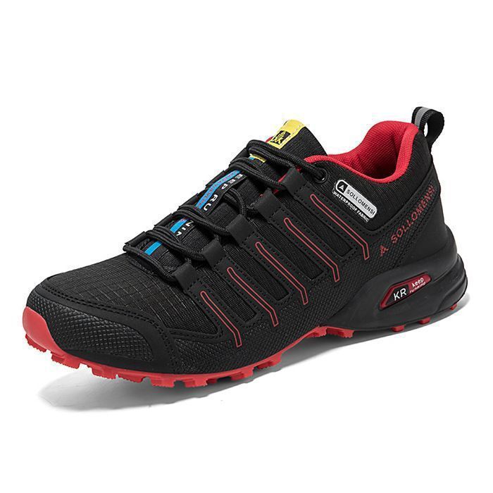 Chaussures Basses de Randonnée Homme Chaussures de Trekking Respirantes Antidérapantes Pour Marche en Plein Air - Rouge