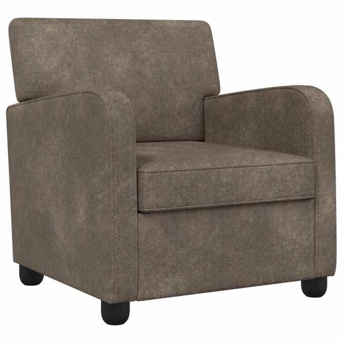 Elégance - Chic Fauteuil 1 place moderne - Fauteuil salon-séjour - Gris foncé - Simili daim - 70x79x78cm_0301639