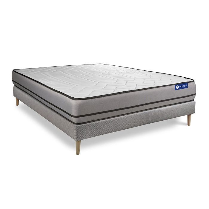 Ensemble Matelas Sommier 120x190 cm - Sommier Gris (en kit) - Actiflex Night Ensemble Matelas Sommier 120x190 cm - Sommier Gris (en kit) - Actiflex Night