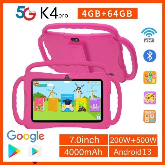 Tablette Tactile BDF 7 Pouces Pour Enfants - Android 4 Go RAM 64 Go Wi-Fi - Idéale Pour Apprendre Et Jouer
