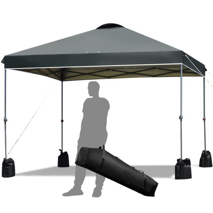 Costway Tonnelle De Jardin 3 X 3m Impermeable Tube En Fer Avec Piquet De Terre 4 Sacs De Sable Pour Jardin Fete Camping Gris Achat Vente Tonnelle Barnum Tonnelle De Jardin Cdiscount