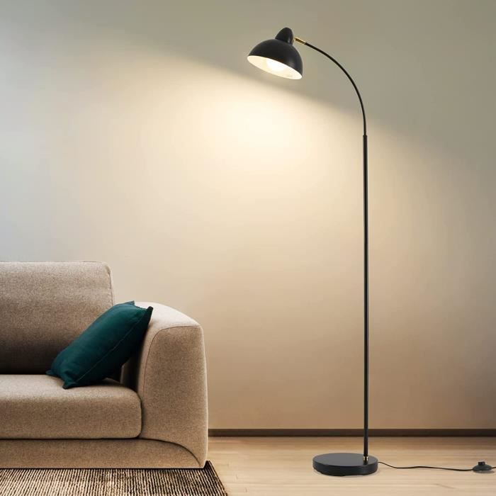 Lampadaire noir, lampadaire moderne, lampe de lecture sur pied