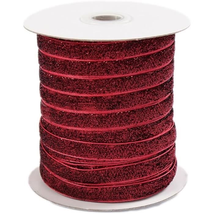 Ruban à Friser Rouge Pailleté PartyWoo - Rouleau 450 M, Pour Emballage Cadeau, Décorations, Ballons !