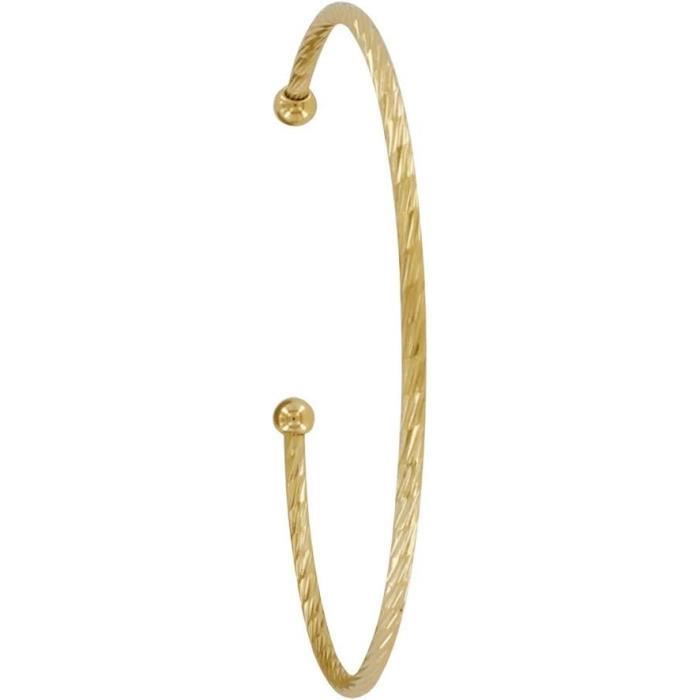 3 Bracelets Demi-jonc Entrelacés Plaqué Or 18K — 5 Microns, 66 Mm, Marque Dolly-Bijoux, Neuf Avec étiquettes