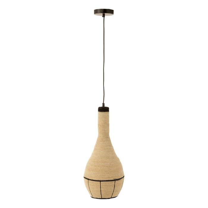 Lampe Suspension en Jonc Poire 56cm Naturel Lampe Suspension en Jonc Poire 56cm Naturel