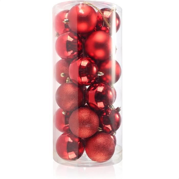 24 Boules De Noël Décoratives – 8 Cm Vert Pomme – Boules Plaquées Avec Trou De Suspension - 7
