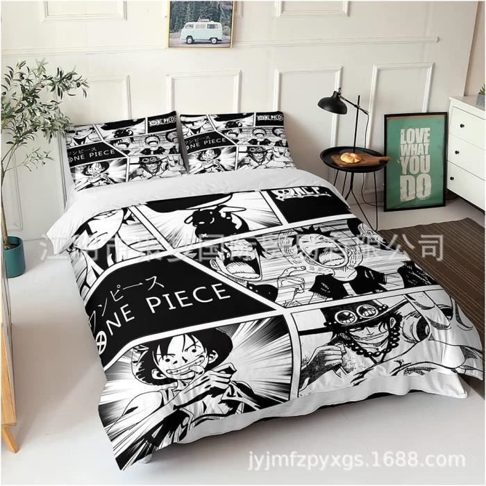 Housse de couette 3D One Piece Luffy - 100% Microfibre - Multicolore ...