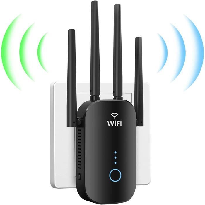 Repeteur WiFi Puissant, 1200Mbps Dual Bande WiFi Range Extender sans Fil  Amplificateur WiFi Répéteur 2,4 & 5.8GHz WiFi [60] - Cdiscount TV Son Photo