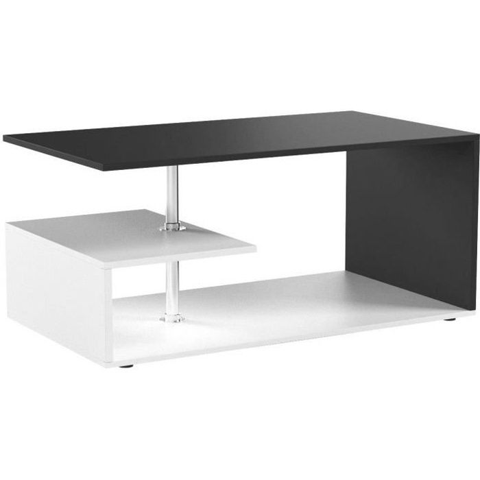 Vicco Guillermo Table Basse en Bois Blanc Anthracite 91 x 52 cm Vicco Guillermo Table Basse en Bois Blanc Anthracite 91 x 52 cm