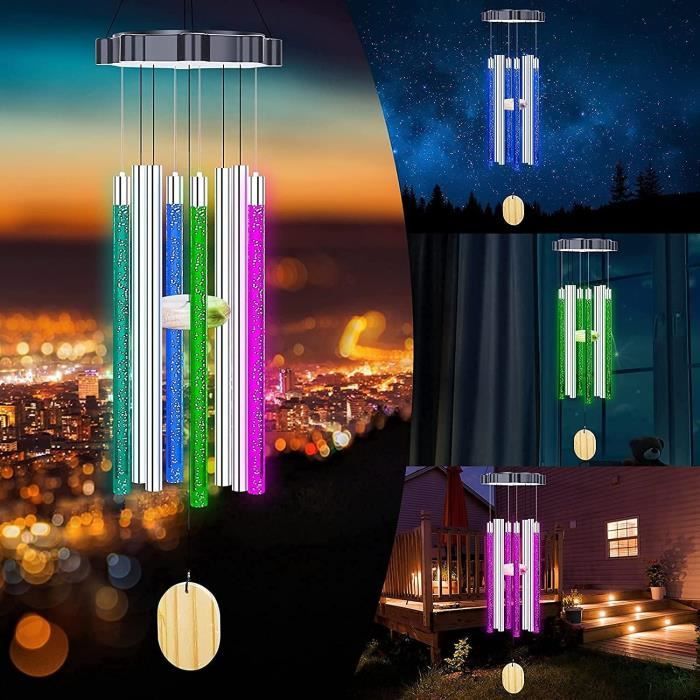 Carillons éoliens Solaires Pour Extérieur,LED Lampe Carillon à Vent Solaire Carillon Lumière