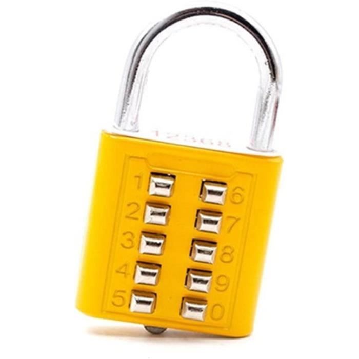 Lot De 2 Cadenas à Combinaison 6 Chiffres – Serrure Bouton Poussoir – Matériau Alliage Zinc – Neuf Sous Blister