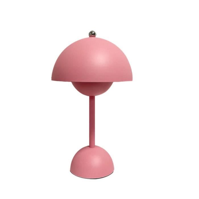 Lampe de table sans fil LED Rechargeable au design moderne Simple, idéal pour décoration chambre fille- Rose