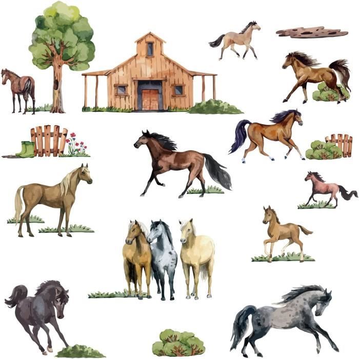 Sticker Coq, Poule Et Poussins 70 X 100 Cm Soit 1 Coq + 1 Poule + 10 Poussins