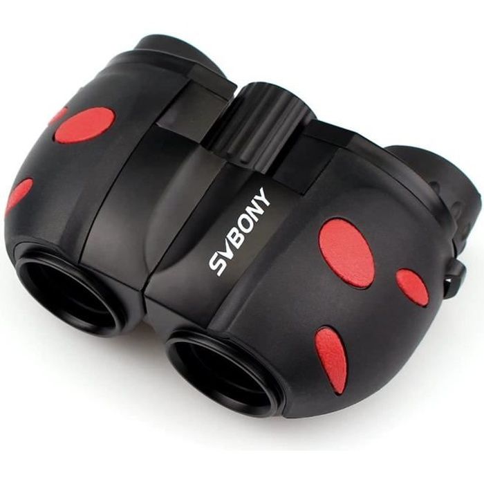 Svbony SV33 Jumelles Enfants 8x21 Jouet pour Enfants Binoculaire Compacte pour l'Observation des Oiseaux en Plein Air(Noir&Rouge)