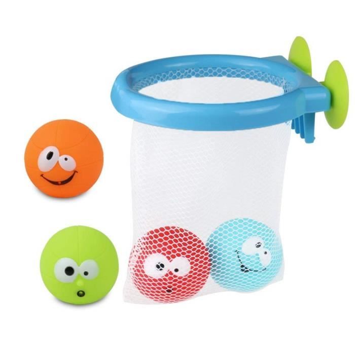 Coffre a Jouet Bain Basketball Balle Plastique Bain Enfant Filet