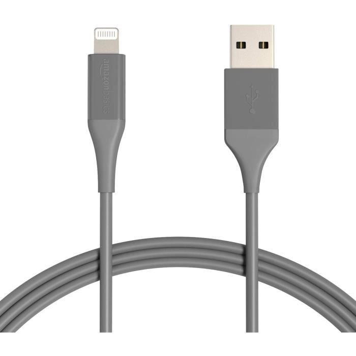 Basics Câble USB A vers Lightning Collection avancée Chargeur certifié MFi pour iPhone Noir 91,2 cm 