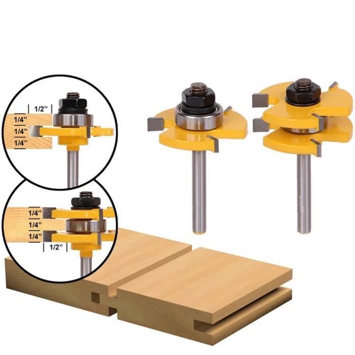 1//2/'/' Tige T-Slot /& T-Track Bois Fraise Tenon Bouveter Défonceuse Router Bits