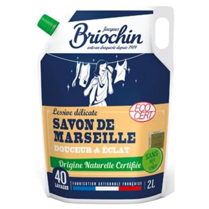 Briochin Recharge Lessive Délicate Savon De Marseille Douceur Et Eclat  Origine Naturelle 2L (lot de - Cdiscount Electroménager