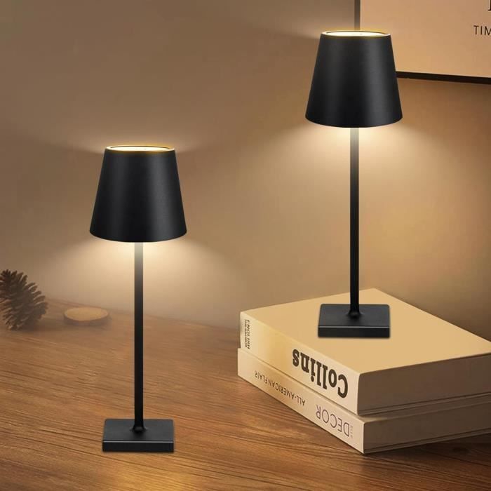Lampe de table LED sans fil rechargeable Lampe de bureau alimentée par  batterie 5200mAh,lumière portative en métal USB,mini pe[915] - Cdiscount  Maison