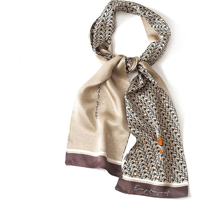 Foulard Ruban Étroitsourcing Map - Motif Cœur, 6 Couleurs - Polyvalent : Cheveux, Cou, Sac, Poignée - Cadeau Chic Femme - 8
