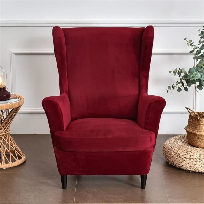 Lot De 2 Housses De Fauteuil à Oreilles Extensibles Bordeaux - Protection Et Style Pour Salon