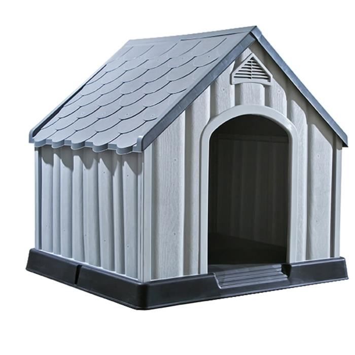 Niche pour chiens - DUOKON - Gris - 92x87x91 cm - Plastique - Grand animal - Extérieur