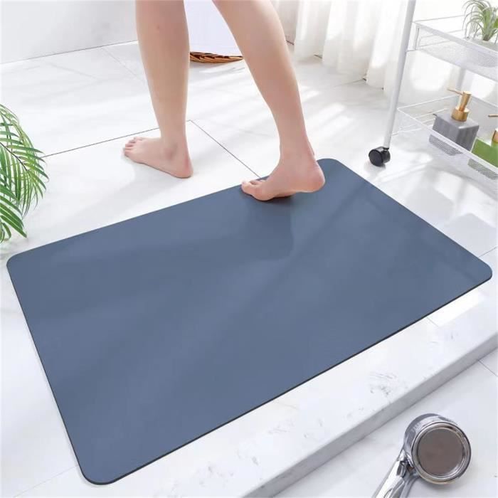 Tapis De Bain En Pierre De Diatomite 40,6x30,5 Cm - Ultra Absorbant, Antidérapant, Séchage Rapide - Gris Clair - 12