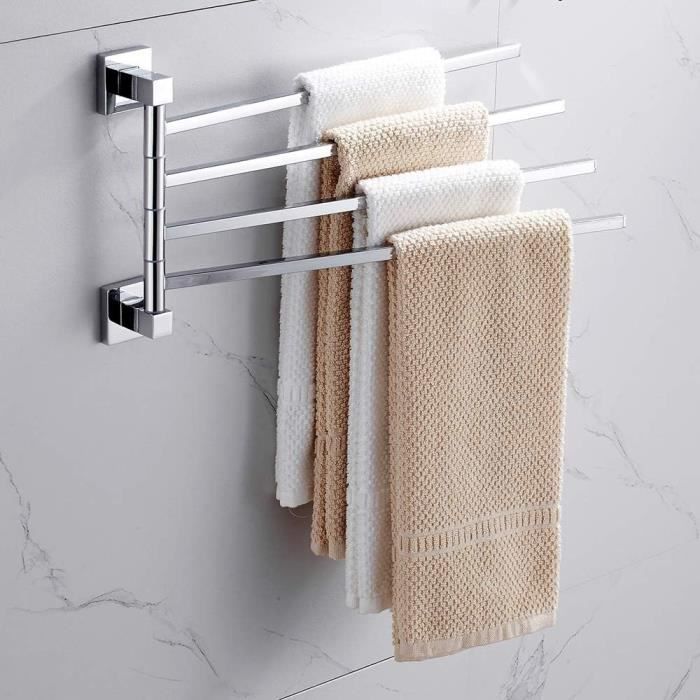 Porte Serviettes Sur Pied 2 Barres Beliani - Design Chromé Chic Pour Salle De Bain