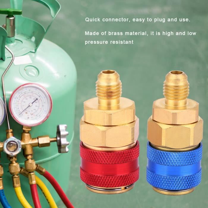 Ensemble D'Adaptateurs à Coupleurs Rapides Haute/Basse Pression Pour Climatisation Auto R1234YF/R134A - 6