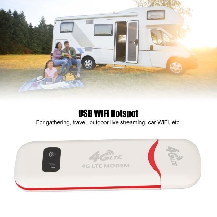 Modem WiFi 4G Portable - Routeur USB Avec Slot SIM, Partage Jusqu’à 10 Appareils, Voyage Europe/Asie/Afrique